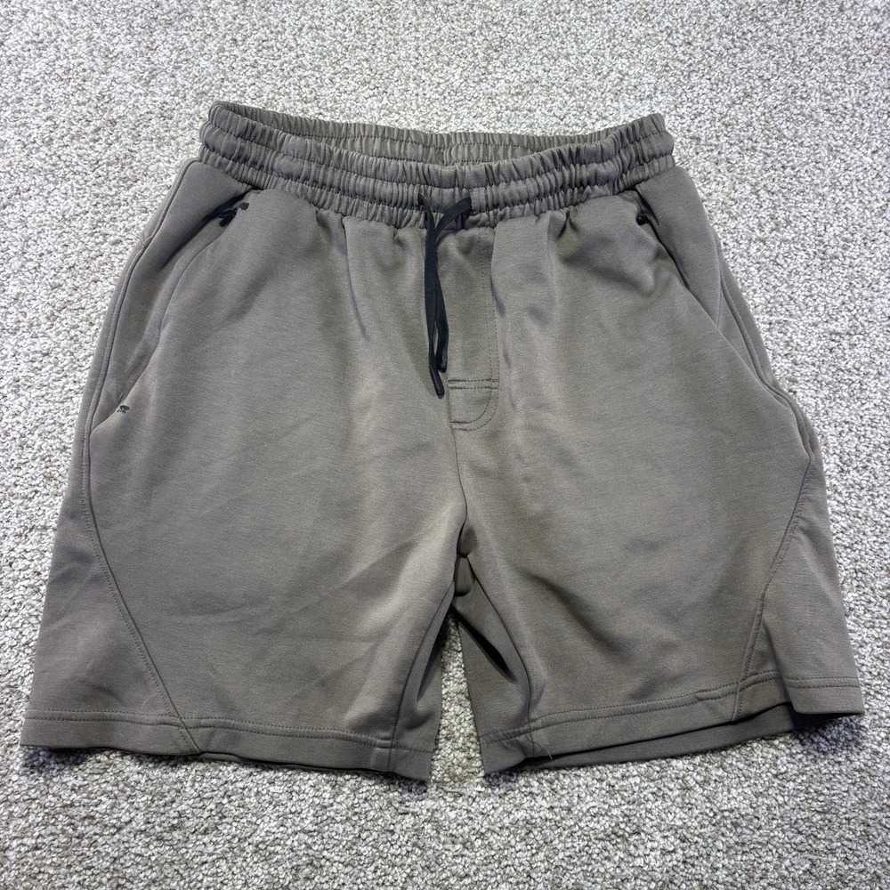 LEG3ND Shorts Mens Medium Brown Fleece Sweat Elastic Waist 8 Inseam Casual